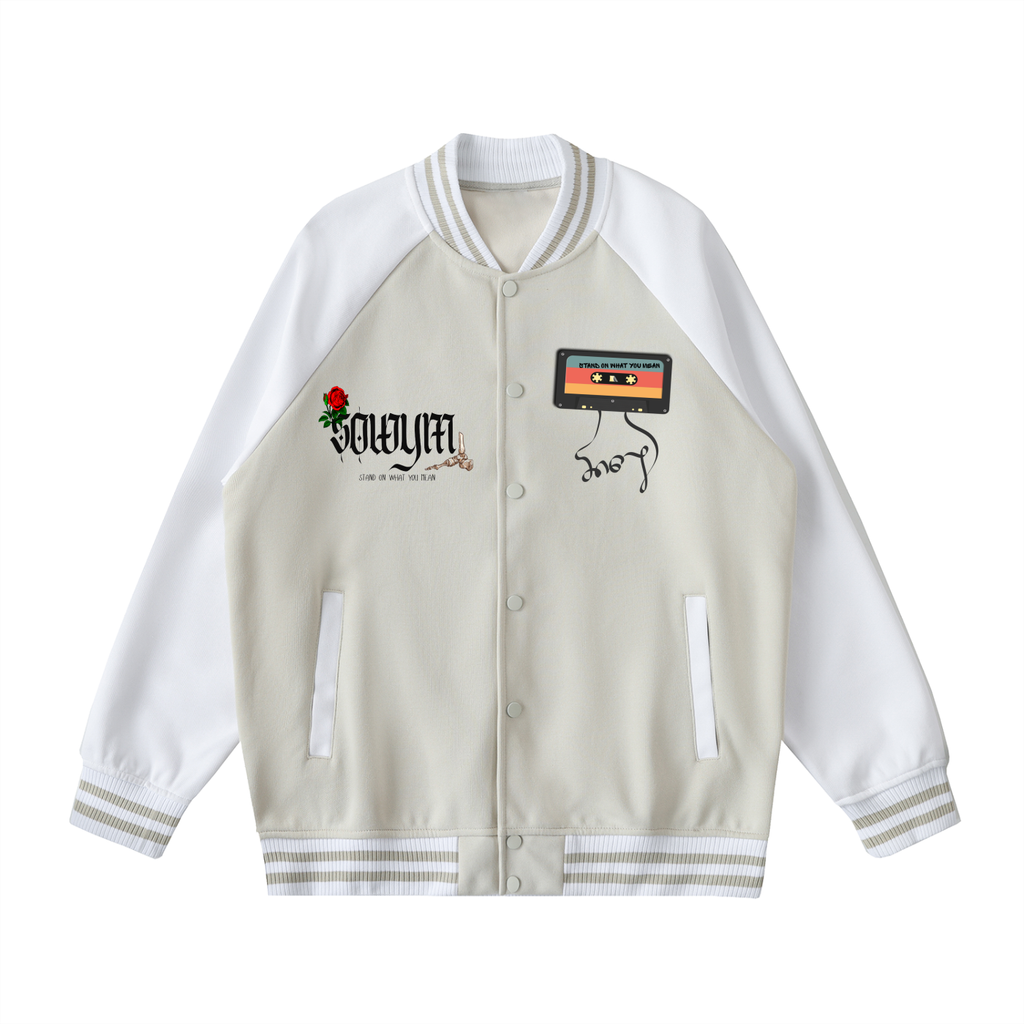 SOWYM Ladies Two Tone Raglan Sleeve Varsity Jacket