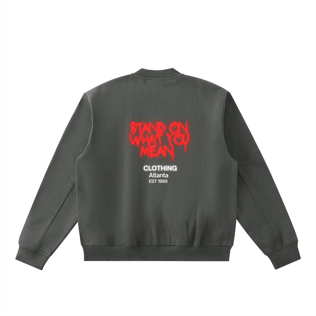 SOWYM Essential Zip-Up Fleeced Varsity Jacket