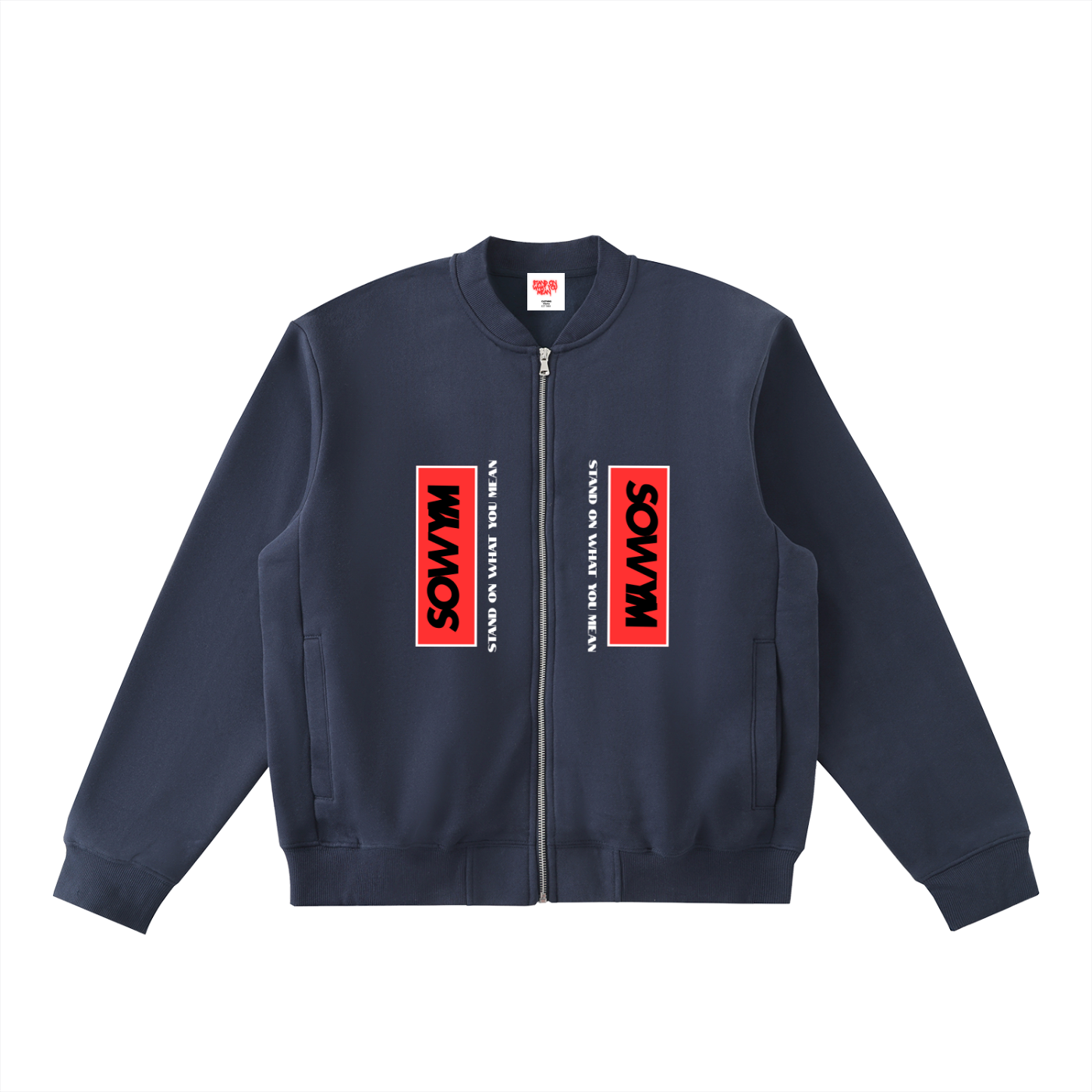 SOWYM Essential Zip-Up Fleeced Varsity Jacket