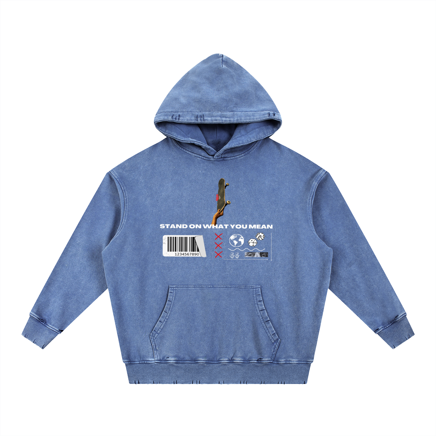 SOWYM SKATEBOARDER Hand-Frayed Heavyweight  Hoodie
