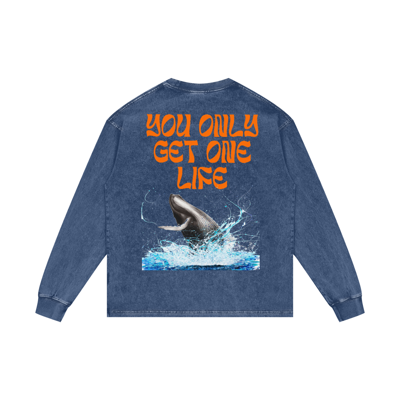 1Life2Live Acid Washed Oversized Long Sleeve T-Shirt