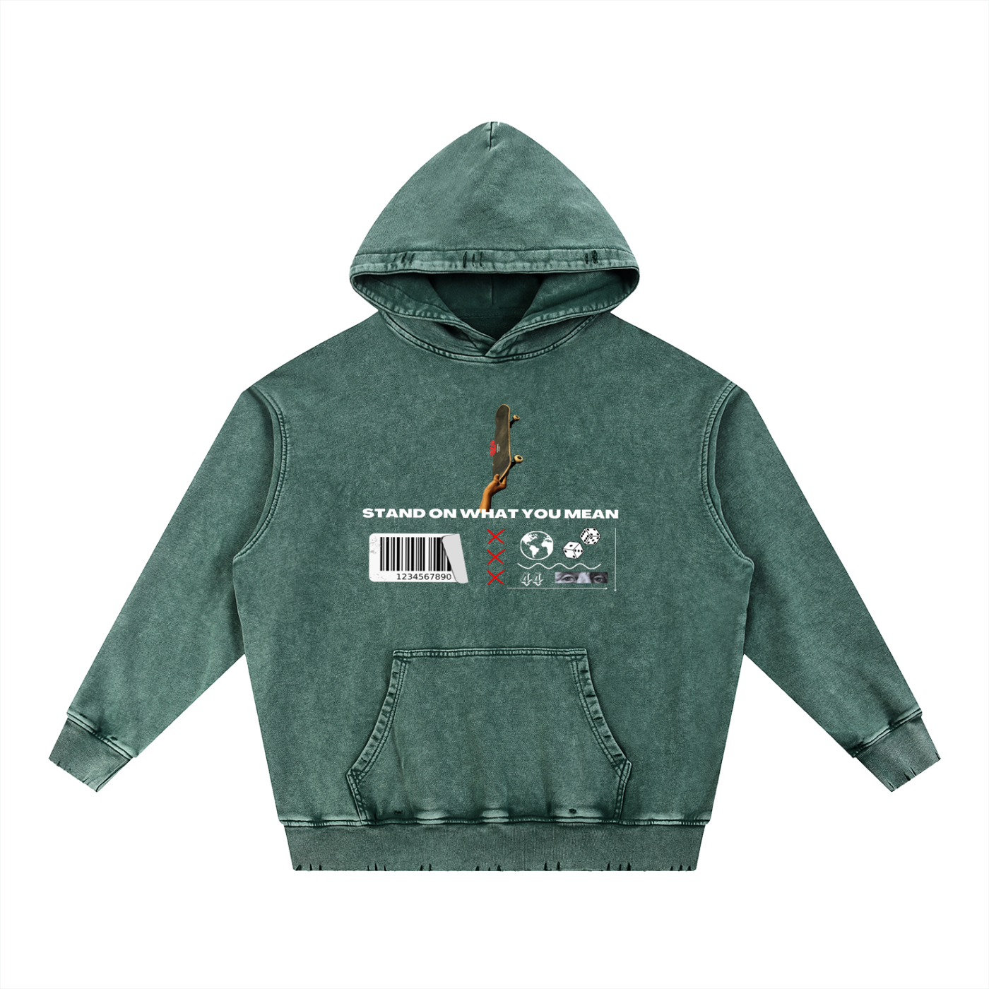 SOWYM SKATEBOARDER Hand-Frayed Heavyweight  Hoodie