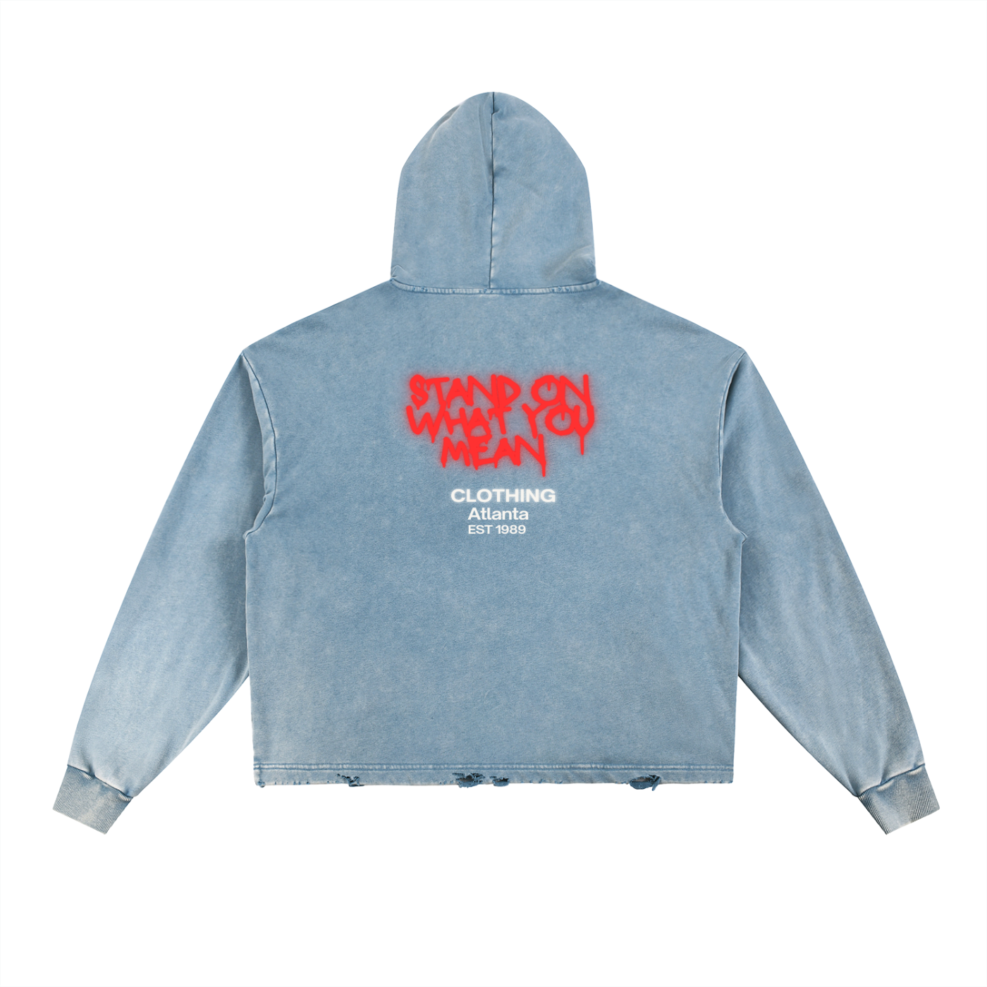 SOWYM Vintage Washed Frayed-Hem Hoodie