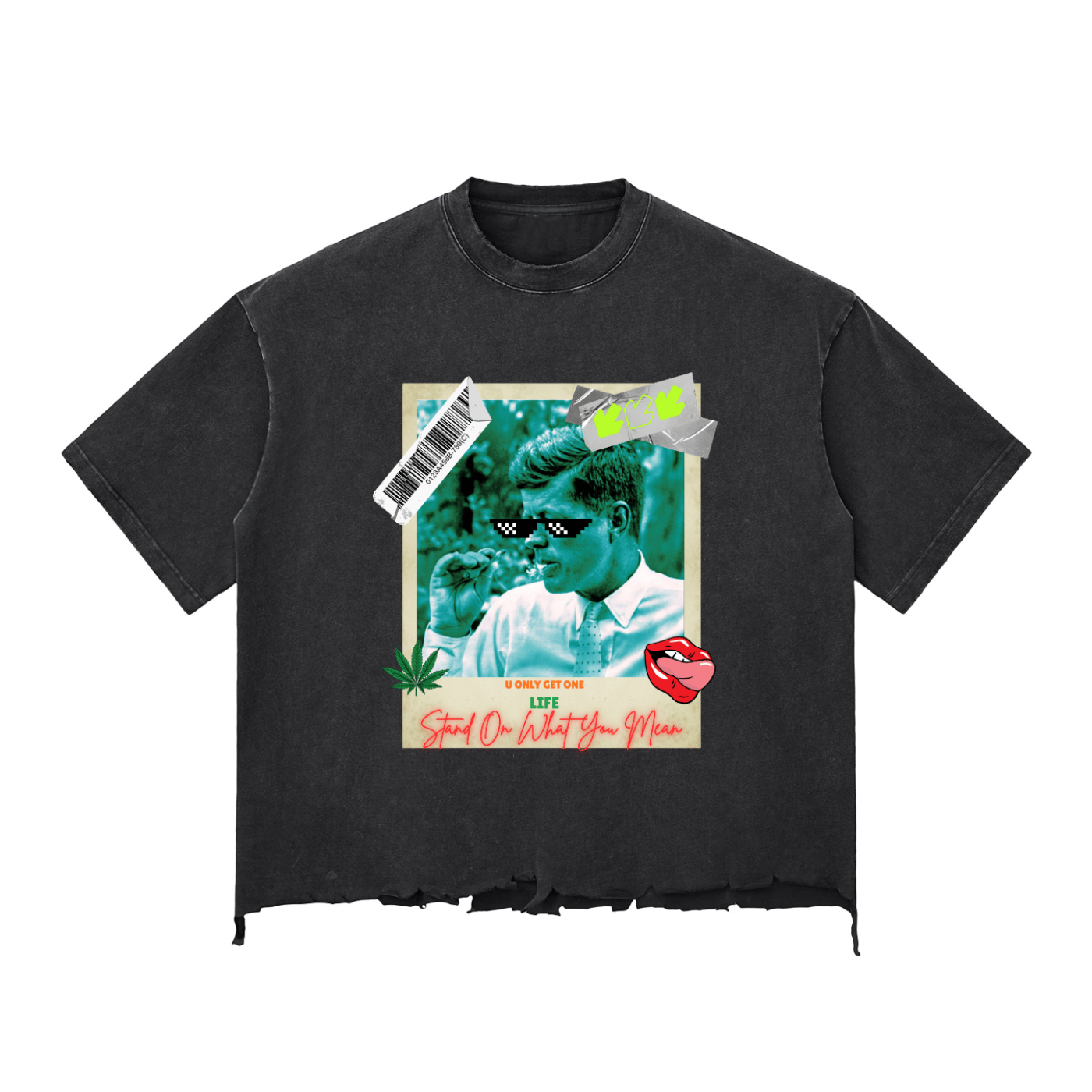 SOWYM JFK Snow Wash Raw-Boxy T-shirt