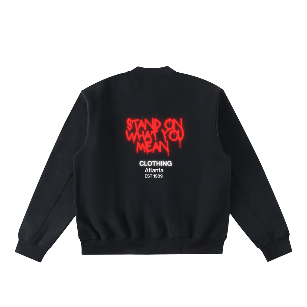 SOWYM Essential Zip-Up Fleeced Varsity Jacket