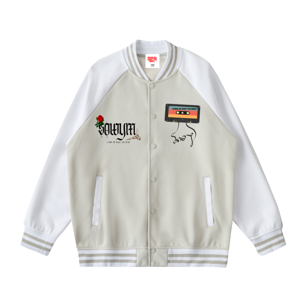 SOWYM Ladies Two Tone Raglan Sleeve Varsity Jacket