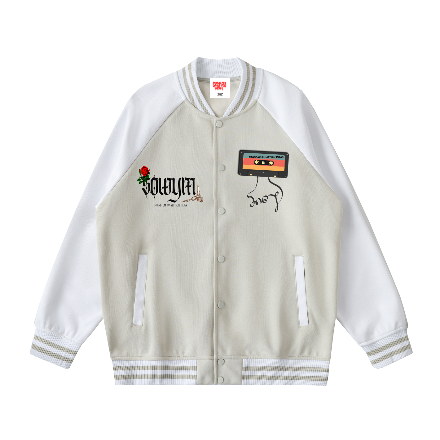 SOWYM Ladies Two Tone Raglan Sleeve Varsity Jacket