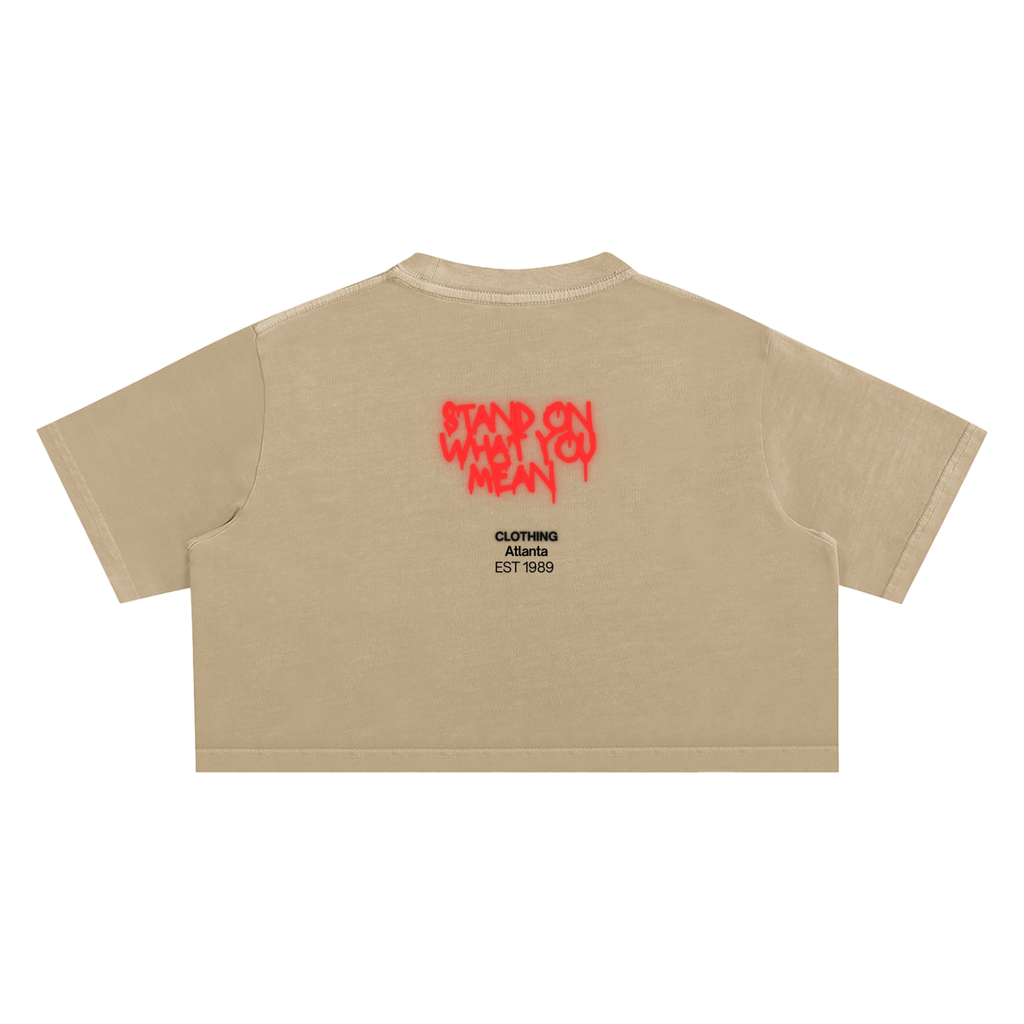 SOWYM Snow Washed Crop Top Lady Tees