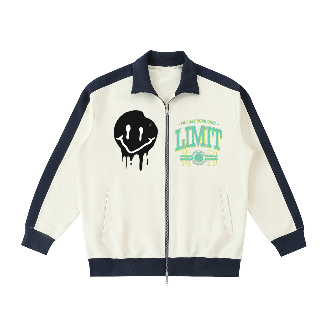 SOWYM Contrast Trim Stand Collar Jacket