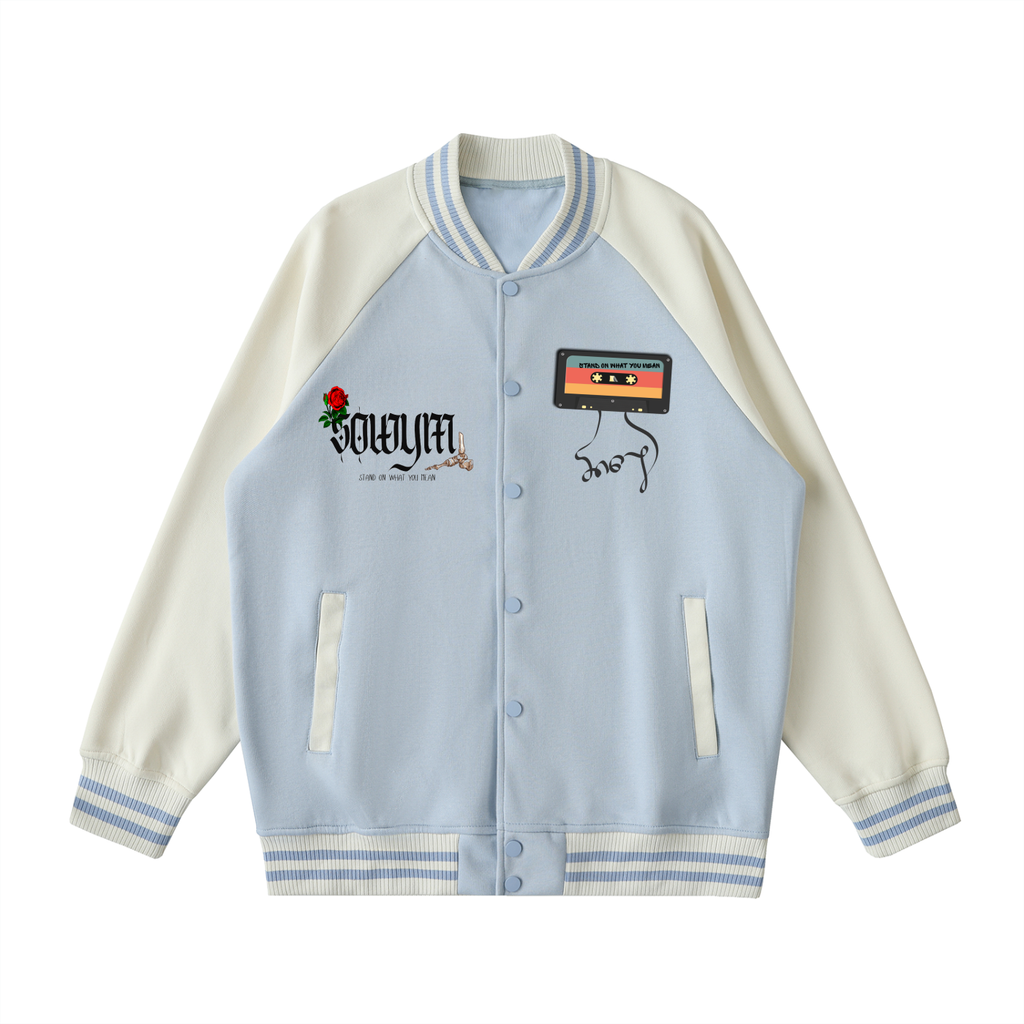 SOWYM Ladies Two Tone Raglan Sleeve Varsity Jacket