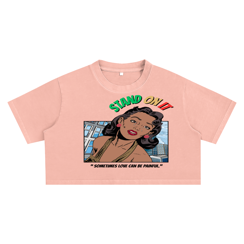 SOWYM Snow Washed Crop Top Lady Tees